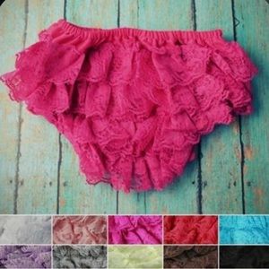 Lace Diaper Cover, Baby Petti Bloomers, Photo Prop, choice of color NEW 0-3 mo